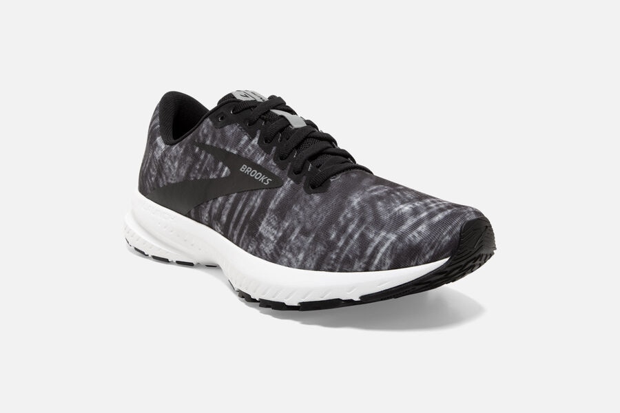 Launch 7 Road Brooks Running Shoes NZ Womens - Black/Grey/White - ZYQHDG-465